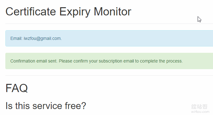 超简洁certificatemonitor.org